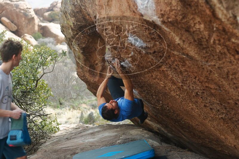 Bouldering in Hueco Tanks on 03/15/2020 with Blue Lizard Climbing and Yoga

Filename: SRM_20200315_1203440.jpg
Aperture: f/2.8
Shutter Speed: 1/500
Body: Canon EOS-1D Mark II
Lens: Canon EF 50mm f/1.8 II