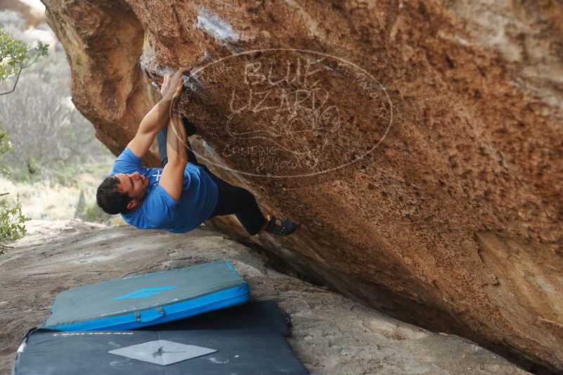 Bouldering in Hueco Tanks on 03/15/2020 with Blue Lizard Climbing and Yoga

Filename: SRM_20200315_1203500.jpg
Aperture: f/2.8
Shutter Speed: 1/400
Body: Canon EOS-1D Mark II
Lens: Canon EF 50mm f/1.8 II