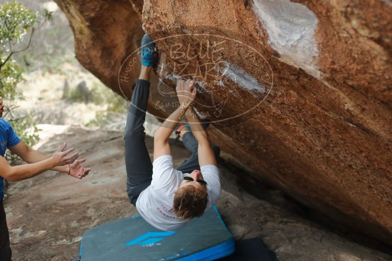 Bouldering in Hueco Tanks on 03/15/2020 with Blue Lizard Climbing and Yoga

Filename: SRM_20200315_1212540.jpg
Aperture: f/2.8
Shutter Speed: 1/800
Body: Canon EOS-1D Mark II
Lens: Canon EF 50mm f/1.8 II