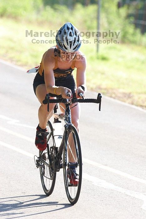 Mandy Olivares (bib #32) of Austin placed 1 in her age group (F 30-34) with an overall time of 01:33:28 at The Howdy Du duathlon in Berry Springs Park, Georgetown, Sunday July 6, 2008.

Filename: SRM_20080706_0808202.jpg
Aperture: f/5.6
Shutter Speed: 1/500
Body: Canon EOS 20D
Lens: Canon EF 300mm f/2.8 L IS