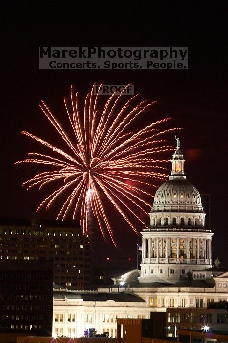 Austin Independence Day fireworks with the Capitol building, as viewed from atop the Manor Garage at The University of Texas at Austin. The fireworks were launched from Auditorium Shores, downtown Austin, Friday, July 4, 2008.
Filename: SRM_20080704_2150444.jpg
Aperture: f/11.0
Shutter Speed: 5/1
Body: Canon EOS 20D
Lens: Canon EF 80-200mm f/2.8 L