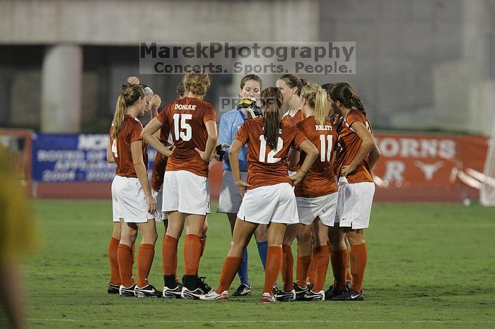 The University of Texas women's soccer team tied 0-0 against the Texas A&M Aggies Friday night, September 27, 2008.

Filename: SRM_20080926_1926567.jpg
Aperture: f/4.0
Shutter Speed: 1/320
Body: Canon EOS-1D Mark II
Lens: Canon EF 300mm f/2.8 L IS