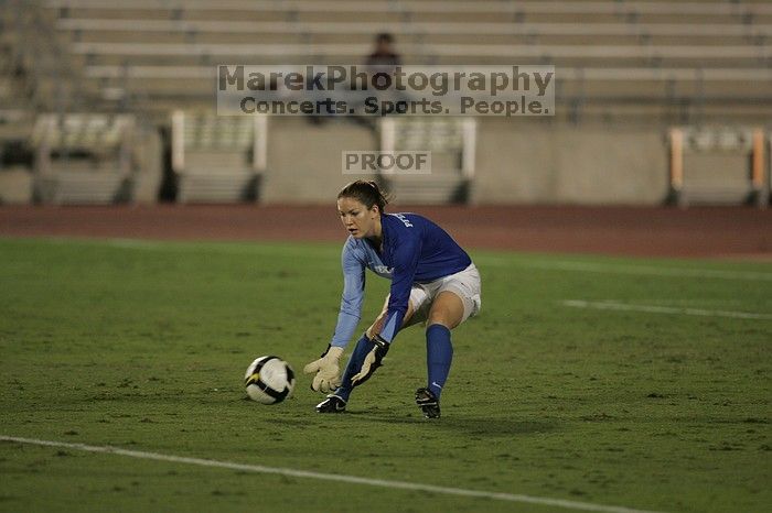 UT senior Dianna Pfenninger (#8, Goalkeeper) scoops up the ball.  The University of Texas women's soccer team tied 0-0 against the Texas A&M Aggies Friday night, September 27, 2008.

Filename: SRM_20080926_2014420.jpg
Aperture: f/2.8
Shutter Speed: 1/640
Body: Canon EOS-1D Mark II
Lens: Canon EF 300mm f/2.8 L IS