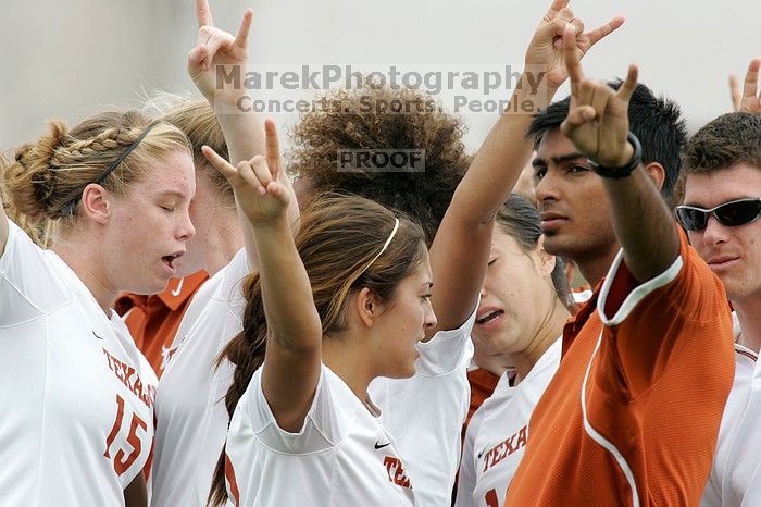 The University of Texas women's soccer team won 2-1 against the Iowa State Cyclones Sunday afternoon, October 5, 2008.

Filename: SRM_20081005_11565268.jpg
Aperture: f/8.0
Shutter Speed: 1/500
Body: Canon EOS-1D Mark II
Lens: Canon EF 300mm f/2.8 L IS