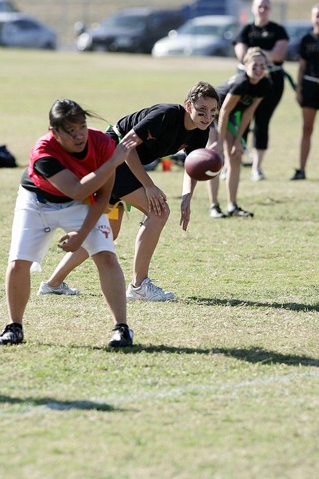 The Cheetahs (chemical engineering team) lost in the Fall 2008 UT flag football intramural championship game on November 9, 2008.

Filename: SRM_20081109_15112238.jpg
Aperture: f/5.0
Shutter Speed: 1/1250
Body: Canon EOS-1D Mark II
Lens: Canon EF 300mm f/2.8 L IS