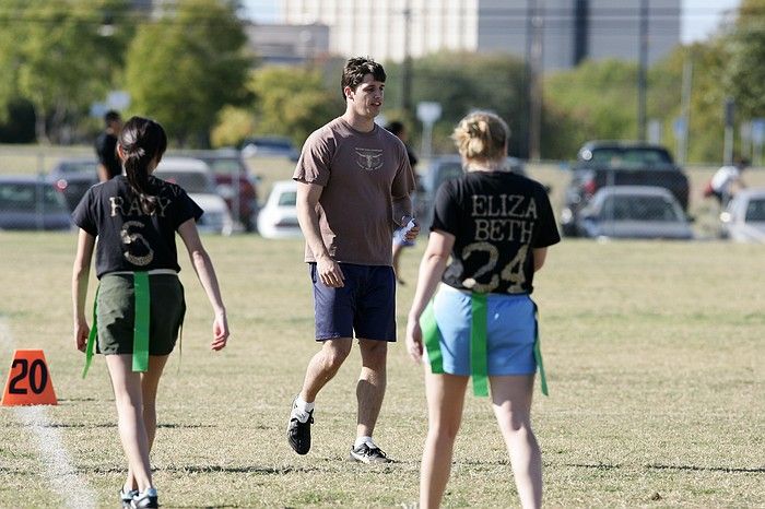 The Cheetahs (chemical engineering team) lost in the Fall 2008 UT flag football intramural championship game on November 9, 2008.

Filename: SRM_20081109_15255800.jpg
Aperture: f/5.0
Shutter Speed: 1/1600
Body: Canon EOS-1D Mark II
Lens: Canon EF 300mm f/2.8 L IS