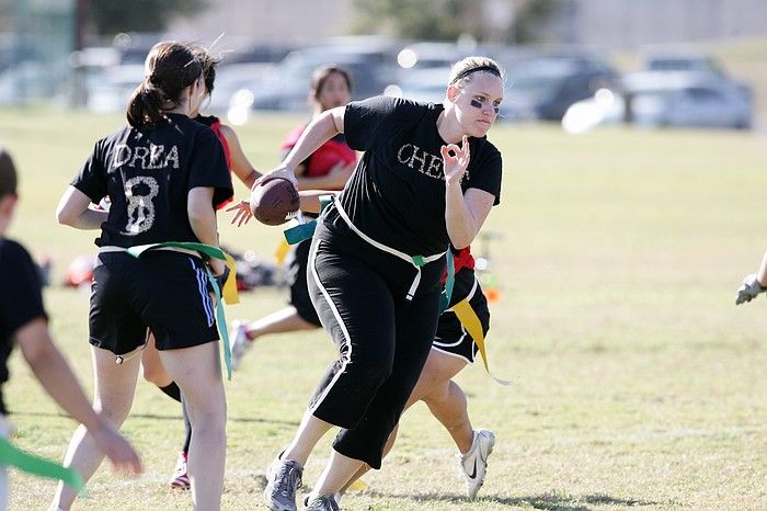 The Cheetahs (chemical engineering team) lost in the Fall 2008 UT flag football intramural championship game on November 9, 2008.

Filename: SRM_20081109_15390663.jpg
Aperture: f/4.0
Shutter Speed: 1/1250
Body: Canon EOS-1D Mark II
Lens: Canon EF 300mm f/2.8 L IS