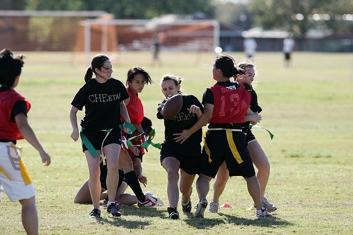 The Cheetahs (chemical engineering team) lost in the Fall 2008 UT flag football intramural championship game on November 9, 2008.

Filename: SRM_20081109_15492655.jpg
Aperture: f/4.0
Shutter Speed: 1/2000
Body: Canon EOS-1D Mark II
Lens: Canon EF 300mm f/2.8 L IS