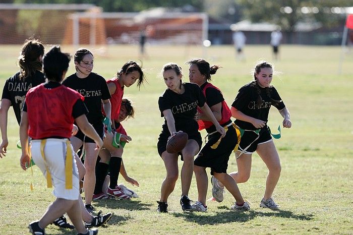 The Cheetahs (chemical engineering team) lost in the Fall 2008 UT flag football intramural championship game on November 9, 2008.

Filename: SRM_20081109_15492657.jpg
Aperture: f/4.0
Shutter Speed: 1/2000
Body: Canon EOS-1D Mark II
Lens: Canon EF 300mm f/2.8 L IS