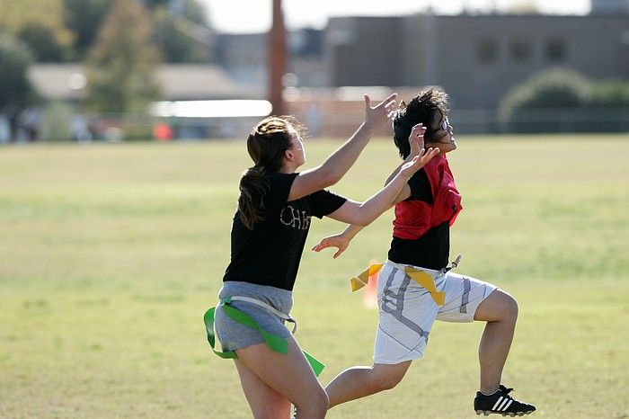 The Cheetahs (chemical engineering team) lost in the Fall 2008 UT flag football intramural championship game on November 9, 2008.

Filename: SRM_20081109_15500467.jpg
Aperture: f/4.0
Shutter Speed: 1/2000
Body: Canon EOS-1D Mark II
Lens: Canon EF 300mm f/2.8 L IS