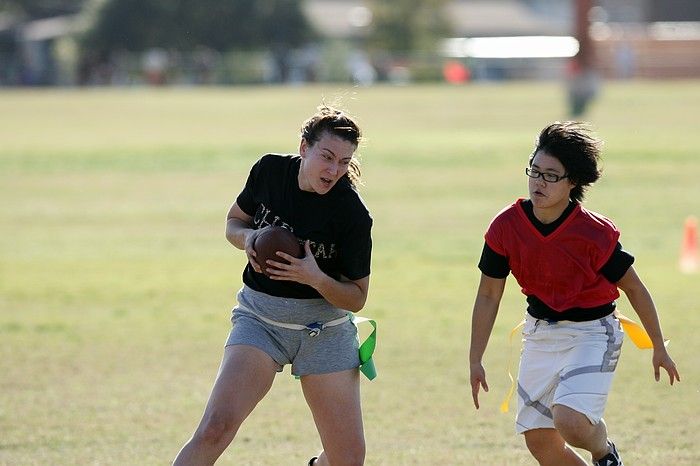 The Cheetahs (chemical engineering team) lost in the Fall 2008 UT flag football intramural championship game on November 9, 2008.

Filename: SRM_20081109_15500874.jpg
Aperture: f/4.0
Shutter Speed: 1/2000
Body: Canon EOS-1D Mark II
Lens: Canon EF 300mm f/2.8 L IS