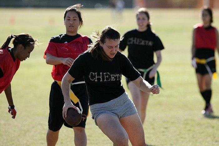 The Cheetahs (chemical engineering team) lost in the Fall 2008 UT flag football intramural championship game on November 9, 2008.

Filename: SRM_20081109_15501686.jpg
Aperture: f/4.0
Shutter Speed: 1/2000
Body: Canon EOS-1D Mark II
Lens: Canon EF 300mm f/2.8 L IS