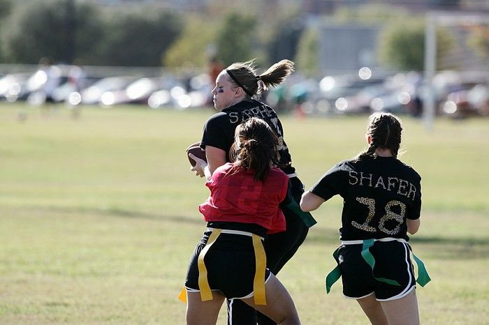 The Cheetahs (chemical engineering team) lost in the Fall 2008 UT flag football intramural championship game on November 9, 2008.

Filename: SRM_20081109_15511699.jpg
Aperture: f/4.0
Shutter Speed: 1/2000
Body: Canon EOS-1D Mark II
Lens: Canon EF 300mm f/2.8 L IS