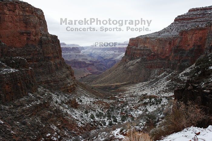 Hike up the Bright Angel trail from Indian Gardens campground, while backpacking the Grand Canyon, on Sunday, January 4, 2009.

Filename: SRM_20090104_09245975.JPG
Aperture: f/11.0
Shutter Speed: 1/25
Body: Canon EOS-1D Mark II
Lens: Canon EF 16-35mm f/2.8 L