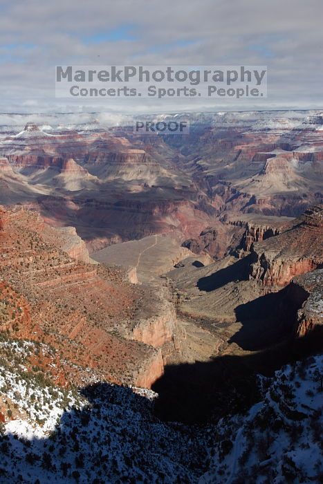 Hike up the Bright Angel trail from Indian Gardens campground, while backpacking the Grand Canyon, on Sunday, January 4, 2009.

Filename: SRM_20090104_12500565.JPG
Aperture: f/16.0
Shutter Speed: 1/80
Body: Canon EOS-1D Mark II
Lens: Canon EF 16-35mm f/2.8 L