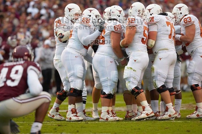 The University of Texas, Austin played Texas A&M in football at Kyle Field, College Station, on November 23, 2007.  UT lost to the Aggies, 30 to 38.

Filename: SRM_20071123_1712409.jpg
Aperture: f/2.8
Shutter Speed: 1/1000
Body: Canon EOS-1D Mark II
Lens: Canon EF 300mm f/2.8 L IS