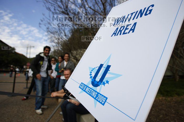 Day one of the 2nd Annual Clinton Global Initiative University (CGIU) meeting was held at The University of Texas at Austin, Friday, February 13, 2009.

Filename: SRM_20090213_14570671.jpg
Aperture: f/2.8
Shutter Speed: 1/1250
Body: Canon EOS-1D Mark II
Lens: Canon EF 16-35mm f/2.8 L