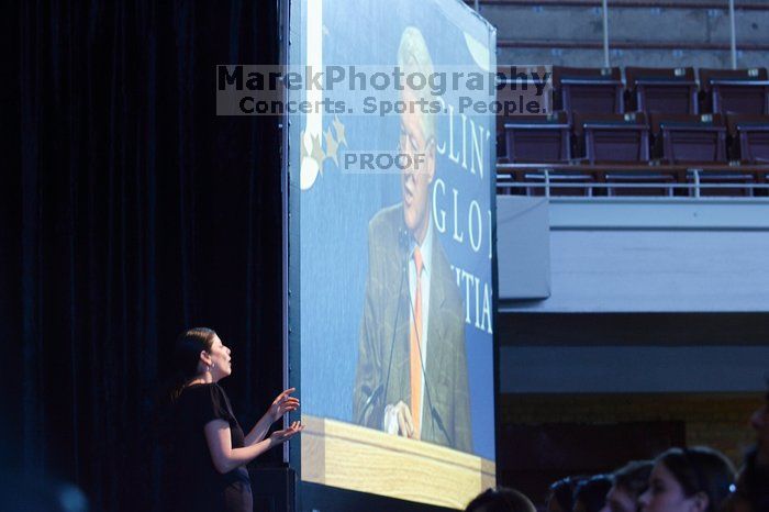 Former President Bill Clinton speaking at the CGIU meeting.  Day one of the 2nd Annual Clinton Global Initiative University (CGIU) meeting was held at The University of Texas at Austin, Friday, February 13, 2009.

Filename: SRM_20090213_16222658.jpg
Aperture: f/4.0
Shutter Speed: 1/25
Body: Canon EOS-1D Mark II
Lens: Canon EF 80-200mm f/2.8 L