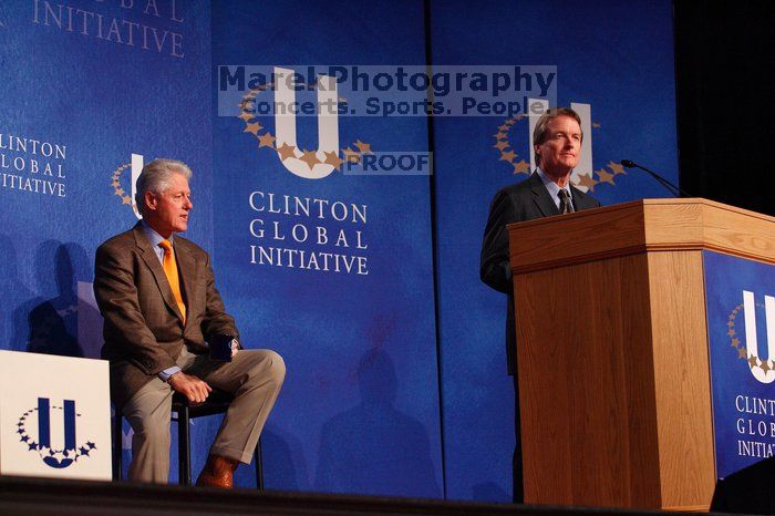 UT President William Powers Jr. speaks at the opening of the first plenary session of CGIU with Former President Bill Clinton listening.  Day one of the 2nd Annual Clinton Global Initiative University (CGIU) meeting was held at The University of Texas at Austin, Friday, February 13, 2009.

Filename: SRM_20090213_16294760.jpg
Aperture: f/4.0
Shutter Speed: 1/200
Body: Canon EOS-1D Mark II
Lens: Canon EF 80-200mm f/2.8 L