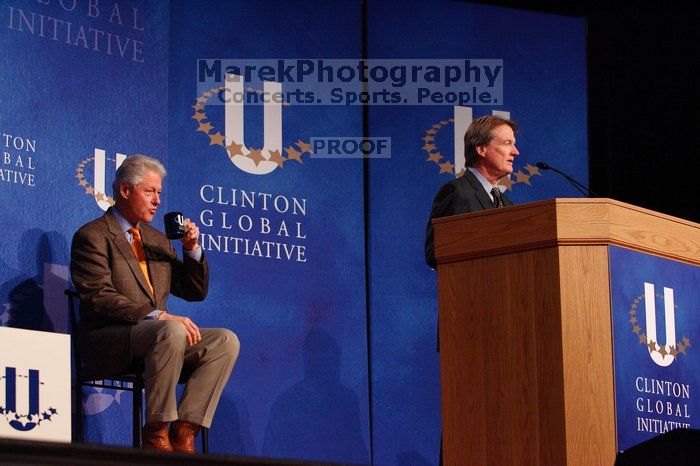 UT President William Powers Jr. speaks at the opening of the first plenary session of CGIU with Former President Bill Clinton listening.  Day one of the 2nd Annual Clinton Global Initiative University (CGIU) meeting was held at The University of Texas at Austin, Friday, February 13, 2009.

Filename: SRM_20090213_16295364.jpg
Aperture: f/4.0
Shutter Speed: 1/250
Body: Canon EOS-1D Mark II
Lens: Canon EF 80-200mm f/2.8 L