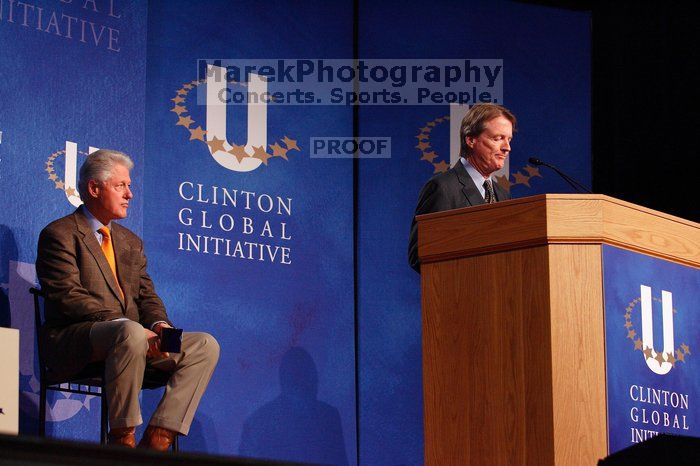 UT President William Powers Jr. speaks at the opening of the first plenary session of CGIU with Former President Bill Clinton listening.  Day one of the 2nd Annual Clinton Global Initiative University (CGIU) meeting was held at The University of Texas at Austin, Friday, February 13, 2009.

Filename: SRM_20090213_16310666.jpg
Aperture: f/4.0
Shutter Speed: 1/160
Body: Canon EOS-1D Mark II
Lens: Canon EF 80-200mm f/2.8 L