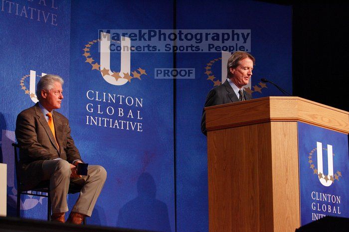 UT President William Powers Jr. speaks at the opening of the first plenary session of CGIU with Former President Bill Clinton listening.  Day one of the 2nd Annual Clinton Global Initiative University (CGIU) meeting was held at The University of Texas at Austin, Friday, February 13, 2009.

Filename: SRM_20090213_16310667.jpg
Aperture: f/4.0
Shutter Speed: 1/160
Body: Canon EOS-1D Mark II
Lens: Canon EF 80-200mm f/2.8 L