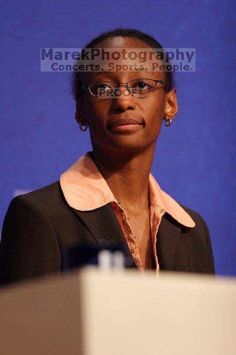 Mambidzeni Madzivire, BME graduate student at Mayo Graduate School, works on helping provide maintenance for medical equipment given to developing countries.  Day one of the 2nd Annual Clinton Global Initiative University (CGIU) meeting was held at The University of Texas at Austin, Friday, February 13, 2009.

Filename: SRM_20090213_16525428.jpg
Aperture: f/2.8
Shutter Speed: 1/250
Body: Canon EOS 20D
Lens: Canon EF 300mm f/2.8 L IS