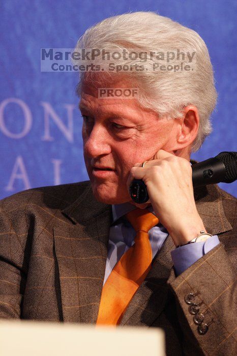 Former President Bill Clinton moderated the discussion between Natalie Portman, Mambidzeni Madzivire, BME graduate student at Mayo Graduate School, Blake Mycoskie, founder of TOMS shoes, and Paul Bell, president of Dell Global Public, during the first plenary session at the CGIU meeting.  Day one of the 2nd Annual Clinton Global Initiative University (CGIU) meeting was held at The University of Texas at Austin, Friday, February 13, 2009.

Filename: SRM_20090213_16592679.jpg
Aperture: f/4.0
Shutter Speed: 1/160
Body: Canon EOS 20D
Lens: Canon EF 300mm f/2.8 L IS