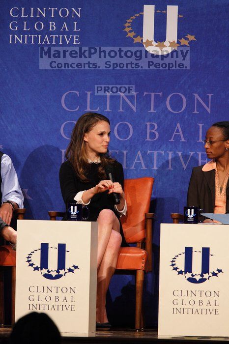 Blake Mycoskie (L), founder of TOMS shoes, Natalie Portman (C), and Mambidzeni Madzivire (R), BME graduate student at Mayo Graduate School, at the first plenary session of the CGIU meeting.  Day one of the 2nd Annual Clinton Global Initiative University (CGIU) meeting was held at The University of Texas at Austin, Friday, February 13, 2009.

Filename: SRM_20090213_17034513.jpg
Aperture: f/4.0
Shutter Speed: 1/250
Body: Canon EOS 20D
Lens: Canon EF 300mm f/2.8 L IS