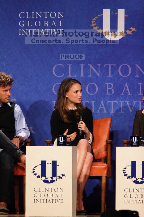 Blake Mycoskie (L), founder of TOMS shoes, and Natalie Portman (R) at the first plenary session of the CGIU meeting.  Day one of the 2nd Annual Clinton Global Initiative University (CGIU) meeting was held at The University of Texas at Austin, Friday, February 13, 2009.

Filename: SRM_20090213_17055133.jpg
Aperture: f/4.0
Shutter Speed: 1/250
Body: Canon EOS 20D
Lens: Canon EF 300mm f/2.8 L IS