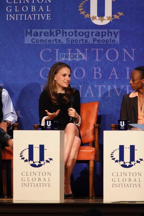 Blake Mycoskie (L), founder of TOMS shoes, Natalie Portman (C), and Mambidzeni Madzivire (R), BME graduate student at Mayo Graduate School, at the first plenary session of the CGIU meeting.  Day one of the 2nd Annual Clinton Global Initiative University (CGIU) meeting was held at The University of Texas at Austin, Friday, February 13, 2009.

Filename: SRM_20090213_17055836.jpg
Aperture: f/4.0
Shutter Speed: 1/250
Body: Canon EOS 20D
Lens: Canon EF 300mm f/2.8 L IS