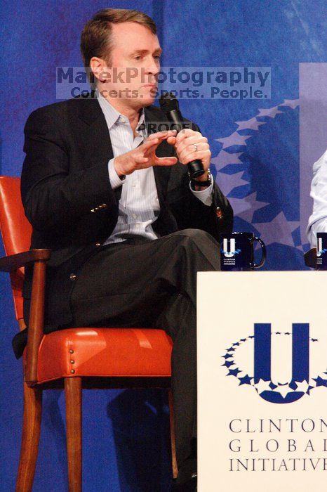 Paul Bell, president of Dell Global Public, at the opening plenary session of the CGIU meeting.  Day one of the 2nd Annual Clinton Global Initiative University (CGIU) meeting was held at The University of Texas at Austin, Friday, February 13, 2009.

Filename: SRM_20090213_17202060.jpg
Aperture: f/5.6
Shutter Speed: 1/160
Body: Canon EOS-1D Mark II
Lens: Canon EF 300mm f/2.8 L IS