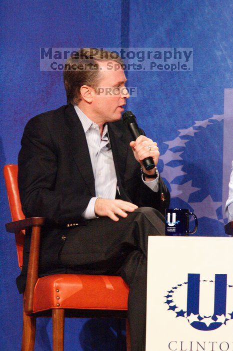 Paul Bell, president of Dell Global Public, at the opening plenary session of the CGIU meeting.  Day one of the 2nd Annual Clinton Global Initiative University (CGIU) meeting was held at The University of Texas at Austin, Friday, February 13, 2009.

Filename: SRM_20090213_17230178.jpg
Aperture: f/5.6
Shutter Speed: 1/160
Body: Canon EOS-1D Mark II
Lens: Canon EF 300mm f/2.8 L IS