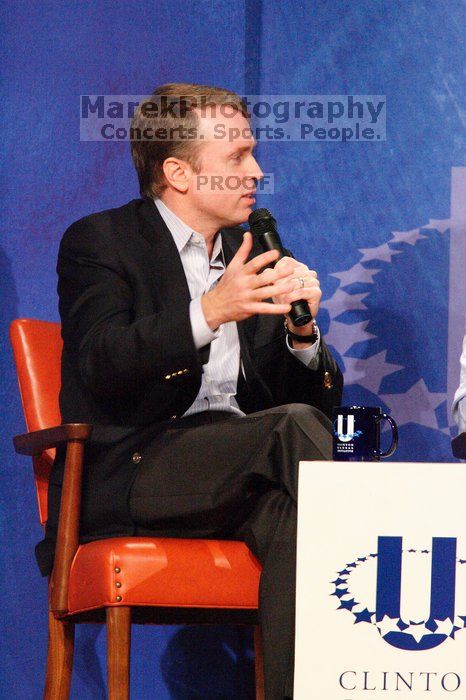 Paul Bell, president of Dell Global Public, at the opening plenary session of the CGIU meeting.  Day one of the 2nd Annual Clinton Global Initiative University (CGIU) meeting was held at The University of Texas at Austin, Friday, February 13, 2009.

Filename: SRM_20090213_17230484.jpg
Aperture: f/5.6
Shutter Speed: 1/125
Body: Canon EOS-1D Mark II
Lens: Canon EF 300mm f/2.8 L IS