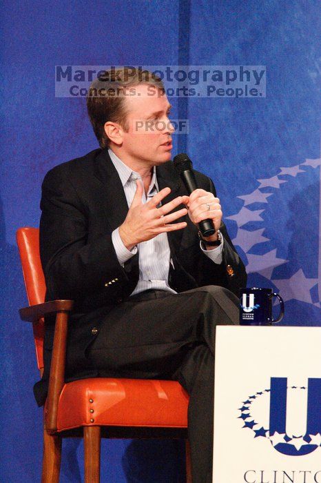 Paul Bell, president of Dell Global Public, at the opening plenary session of the CGIU meeting.  Day one of the 2nd Annual Clinton Global Initiative University (CGIU) meeting was held at The University of Texas at Austin, Friday, February 13, 2009.

Filename: SRM_20090213_17240404.jpg
Aperture: f/5.6
Shutter Speed: 1/160
Body: Canon EOS-1D Mark II
Lens: Canon EF 300mm f/2.8 L IS