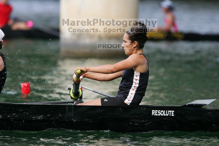 The Texas Rowing first novice eight team finished with a time of 7:51.3, losing to Wisconsin, which completed the race in 7:39.4. This was the third session of the Longhorn Invitational, Saturday afternoon, March 21, 2009 on Lady Bird Lake.

Filename: SRM_20090321_16102739.jpg
Aperture: f/4.0
Shutter Speed: 1/1000
Body: Canon EOS-1D Mark II
Lens: Canon EF 300mm f/2.8 L IS