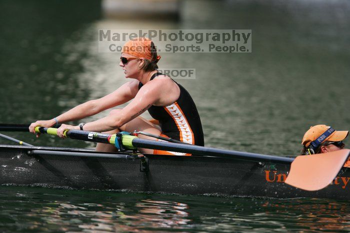 The Texas Rowing first varsity four team finished with a time of 8:44.9, losing to Wisconsin, which completed the race in 8:11.3. This was the third session of the Longhorn Invitational, Saturday afternoon, March 21, 2009 on Lady Bird Lake.

Filename: SRM_20090321_16182388.jpg
Aperture: f/4.0
Shutter Speed: 1/1600
Body: Canon EOS-1D Mark II
Lens: Canon EF 300mm f/2.8 L IS