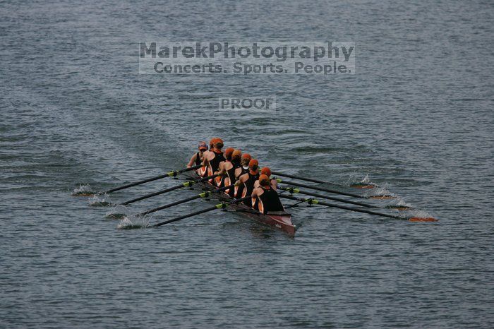 The Texas Rowing second varsity eight team finished with a time of 7:29.5, losing to Wisconsin, which completed the race in 7:15.5. This was the third session of the Longhorn Invitational, Saturday afternoon, March 21, 2009 on Lady Bird Lake.

Filename: SRM_20090321_16282424.jpg
Aperture: f/4.0
Shutter Speed: 1/6400
Body: Canon EOS-1D Mark II
Lens: Canon EF 300mm f/2.8 L IS