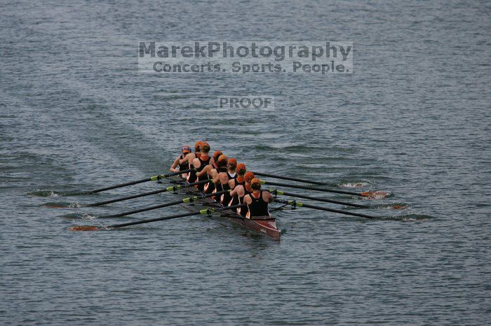 The Texas Rowing second varsity eight team finished with a time of 7:29.5, losing to Wisconsin, which completed the race in 7:15.5. This was the third session of the Longhorn Invitational, Saturday afternoon, March 21, 2009 on Lady Bird Lake.

Filename: SRM_20090321_16282425.jpg
Aperture: f/4.0
Shutter Speed: 1/5000
Body: Canon EOS-1D Mark II
Lens: Canon EF 300mm f/2.8 L IS