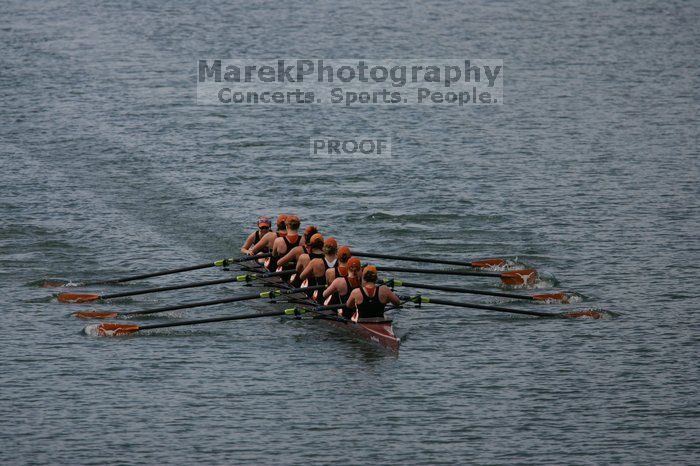 The Texas Rowing second varsity eight team finished with a time of 7:29.5, losing to Wisconsin, which completed the race in 7:15.5. This was the third session of the Longhorn Invitational, Saturday afternoon, March 21, 2009 on Lady Bird Lake.

Filename: SRM_20090321_16282426.jpg
Aperture: f/4.0
Shutter Speed: 1/6400
Body: Canon EOS-1D Mark II
Lens: Canon EF 300mm f/2.8 L IS