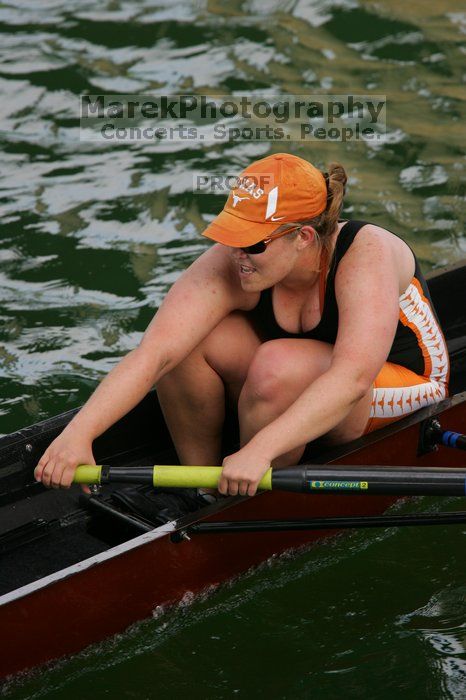 The Texas Rowing second varsity eight team finished with a time of 7:29.5, losing to Wisconsin, which completed the race in 7:15.5. This was the third session of the Longhorn Invitational, Saturday afternoon, March 21, 2009 on Lady Bird Lake.

Filename: SRM_20090321_16285455.jpg
Aperture: f/4.0
Shutter Speed: 1/1000
Body: Canon EOS-1D Mark II
Lens: Canon EF 300mm f/2.8 L IS