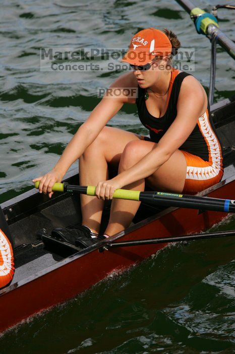 The Texas Rowing second varsity eight team finished with a time of 7:29.5, losing to Wisconsin, which completed the race in 7:15.5. This was the third session of the Longhorn Invitational, Saturday afternoon, March 21, 2009 on Lady Bird Lake.

Filename: SRM_20090321_16285661.jpg
Aperture: f/4.0
Shutter Speed: 1/1600
Body: Canon EOS-1D Mark II
Lens: Canon EF 300mm f/2.8 L IS