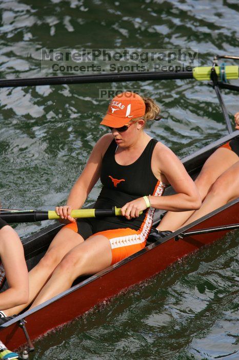 The Texas Rowing second varsity eight team finished with a time of 7:29.5, losing to Wisconsin, which completed the race in 7:15.5. This was the third session of the Longhorn Invitational, Saturday afternoon, March 21, 2009 on Lady Bird Lake.

Filename: SRM_20090321_16285762.jpg
Aperture: f/4.0
Shutter Speed: 1/1250
Body: Canon EOS-1D Mark II
Lens: Canon EF 300mm f/2.8 L IS