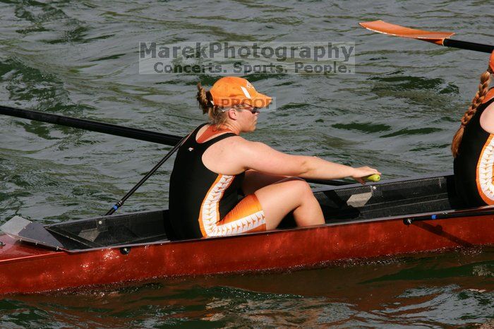 The Texas Rowing second varsity eight team finished with a time of 7:29.5, losing to Wisconsin, which completed the race in 7:15.5. This was the third session of the Longhorn Invitational, Saturday afternoon, March 21, 2009 on Lady Bird Lake.

Filename: SRM_20090321_16350477.jpg
Aperture: f/8.0
Shutter Speed: 1/1000
Body: Canon EOS-1D Mark II
Lens: Canon EF 300mm f/2.8 L IS