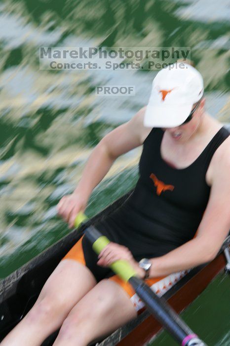 The Texas Rowing first varsity eight team, with coxswain Mary Cait McPherson, stroke Jen VanderMaarel, Felicia Izaguirre-Werner, Meg George, Nancy Arrington, Jelena Zunic, Karli Sheahan, Colleen Irby and Sara Cottingham, finished with a time of 7:09.3, losing to Wisconsin, which completed the race in 7:01.1. This was the third session of the Longhorn Invitational, Saturday afternoon, March 21, 2009 on Lady Bird Lake.

Filename: SRM_20090321_16355029.jpg
Aperture: f/8.0
Shutter Speed: 1/160
Body: Canon EOS-1D Mark II
Lens: Canon EF 300mm f/2.8 L IS