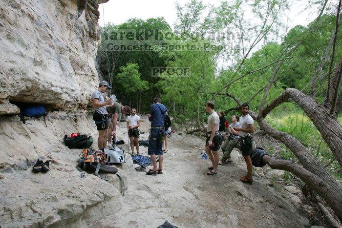 It was another long day of rock climbing at Seismic Wall on Austin's Barton Creek Greenbelt, Saturday, April 11, 2009.

Filename: SRM_20090411_15383602.JPG
Aperture: f/10.0
Shutter Speed: 1/100
Body: Canon EOS-1D Mark II
Lens: Canon EF 16-35mm f/2.8 L