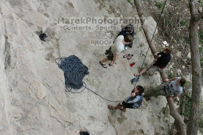 It was another long day of rock climbing at Seismic Wall on Austin's Barton Creek Greenbelt, Saturday, April 11, 2009.

Filename: SRM_20090411_17213286.JPG
Aperture: f/5.6
Shutter Speed: 1/320
Body: Canon EOS-1D Mark II
Lens: Canon EF 16-35mm f/2.8 L