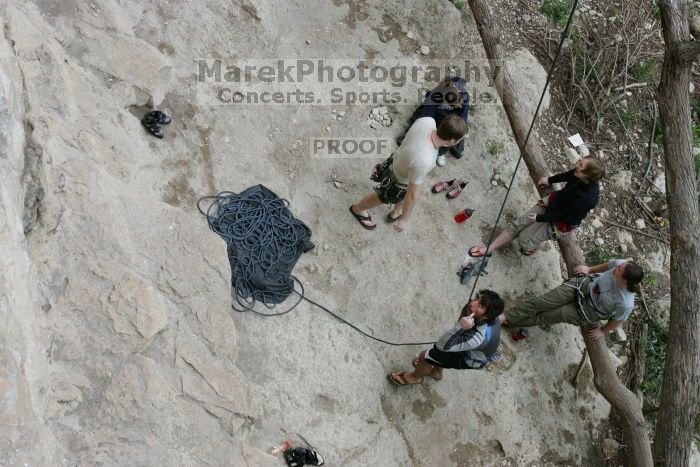 It was another long day of rock climbing at Seismic Wall on Austin's Barton Creek Greenbelt, Saturday, April 11, 2009.

Filename: SRM_20090411_17213287.JPG
Aperture: f/5.6
Shutter Speed: 1/320
Body: Canon EOS-1D Mark II
Lens: Canon EF 16-35mm f/2.8 L