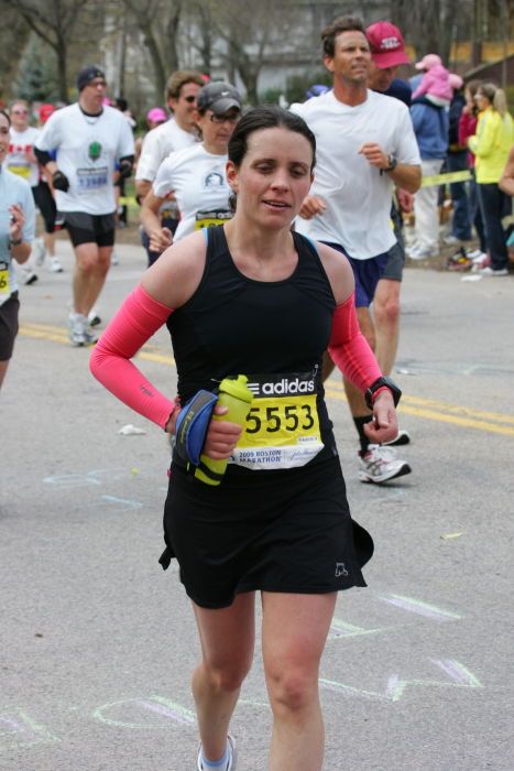 Beth Marek, bib #15553, finished with a time of 3:57:15.  The 113th Boston Marathon took place on Monday, April 20, 2009.

Filename: SRM_20090420_12313695.JPG
Aperture: f/9.0
Shutter Speed: 1/320
Body: Canon EOS-1D Mark II
Lens: Canon EF 100-400mm f/4.5-5.6 L IS USM