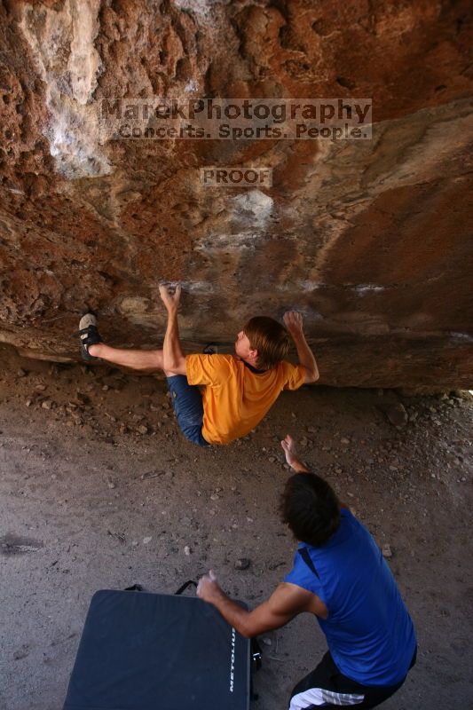 Rock climbing in Hueco Tanks State Park and Historic Site during the Hueco Tanks Awesome Fest 2.0 trip, Saturday, September 04, 2010.

Filename: SRM_20100904_13282790.JPG
Aperture: f/4.0
Shutter Speed: 1/200
Body: Canon EOS 20D
Lens: Canon EF 16-35mm f/2.8 L